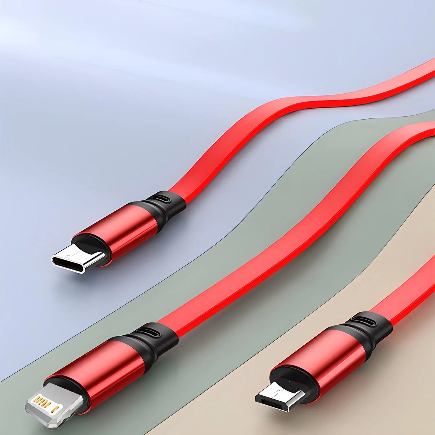 Three-In-One Retractable Expandable Length Durable Multifunctional Charging Cable for Apple C Type Android Phone Fast Charging USB Cable Suitable for Iphone USB-C Total Length 1M
