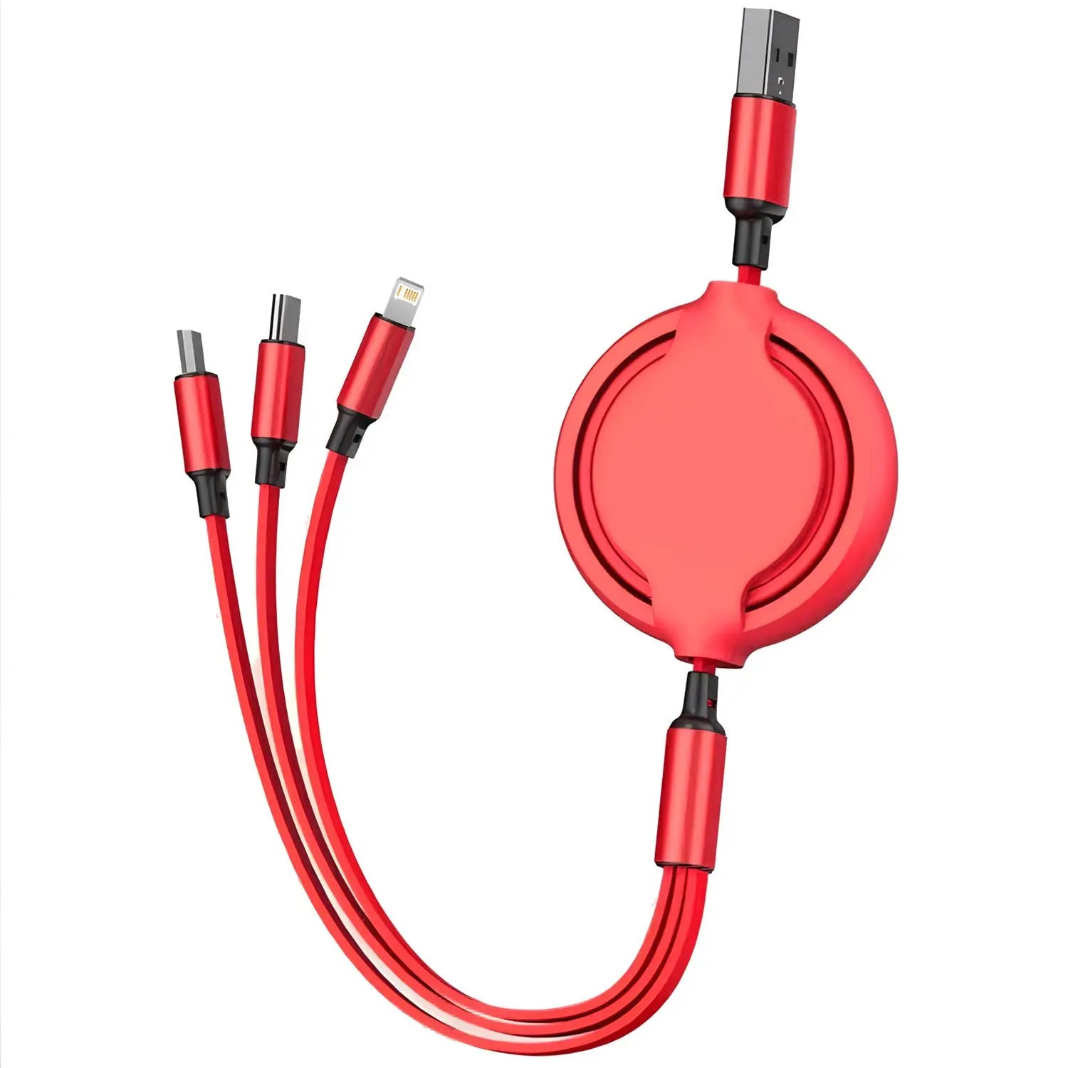 Three-In-One Retractable Expandable Length Durable Multifunctional Charging Cable for Apple C Type Android Phone Fast Charging USB Cable Suitable for Iphone USB-C Total Length 1M