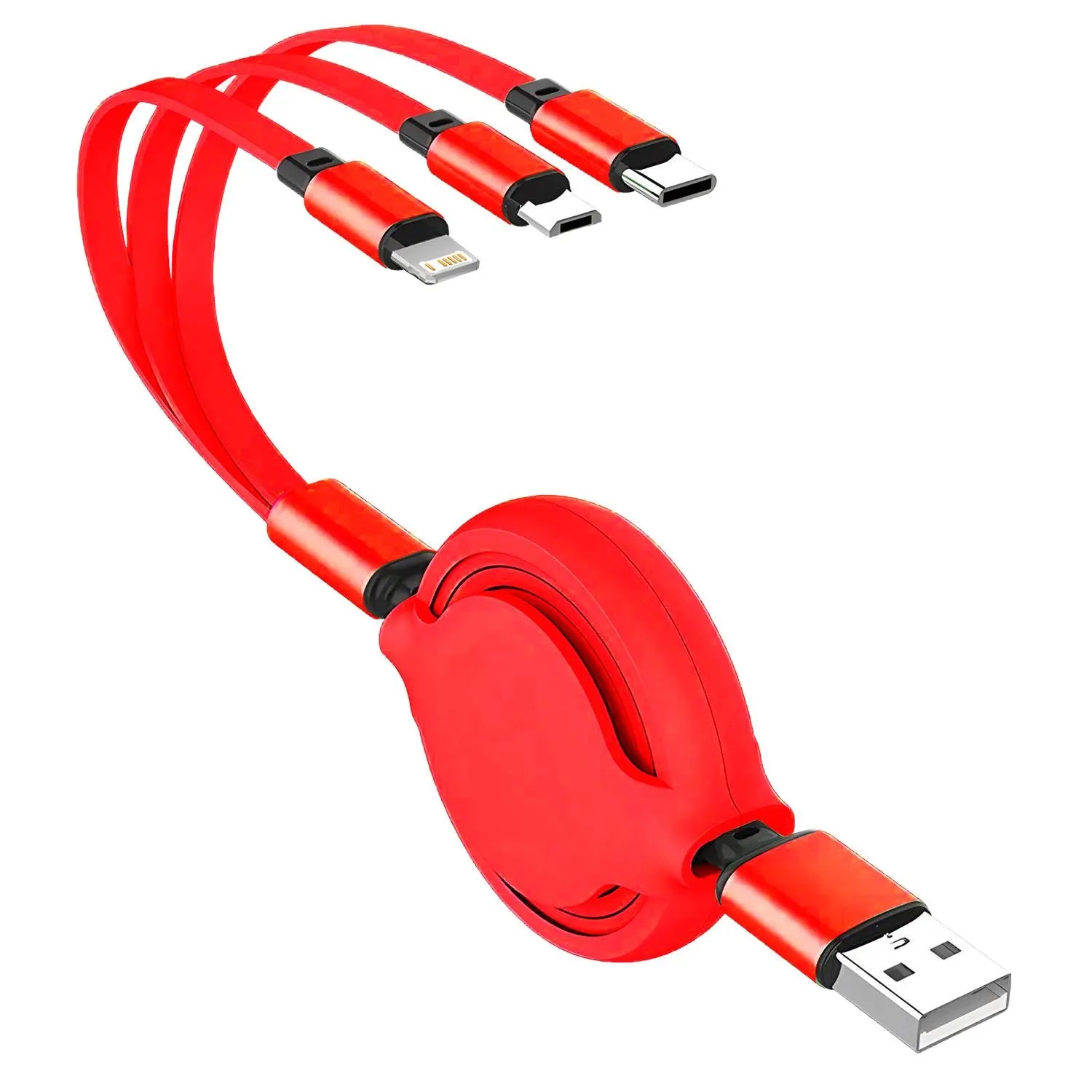 Three-In-One Retractable Expandable Length Durable Multifunctional Charging Cable for Apple C Type Android Phone Fast Charging USB Cable Suitable for Iphone USB-C Total Length 1M