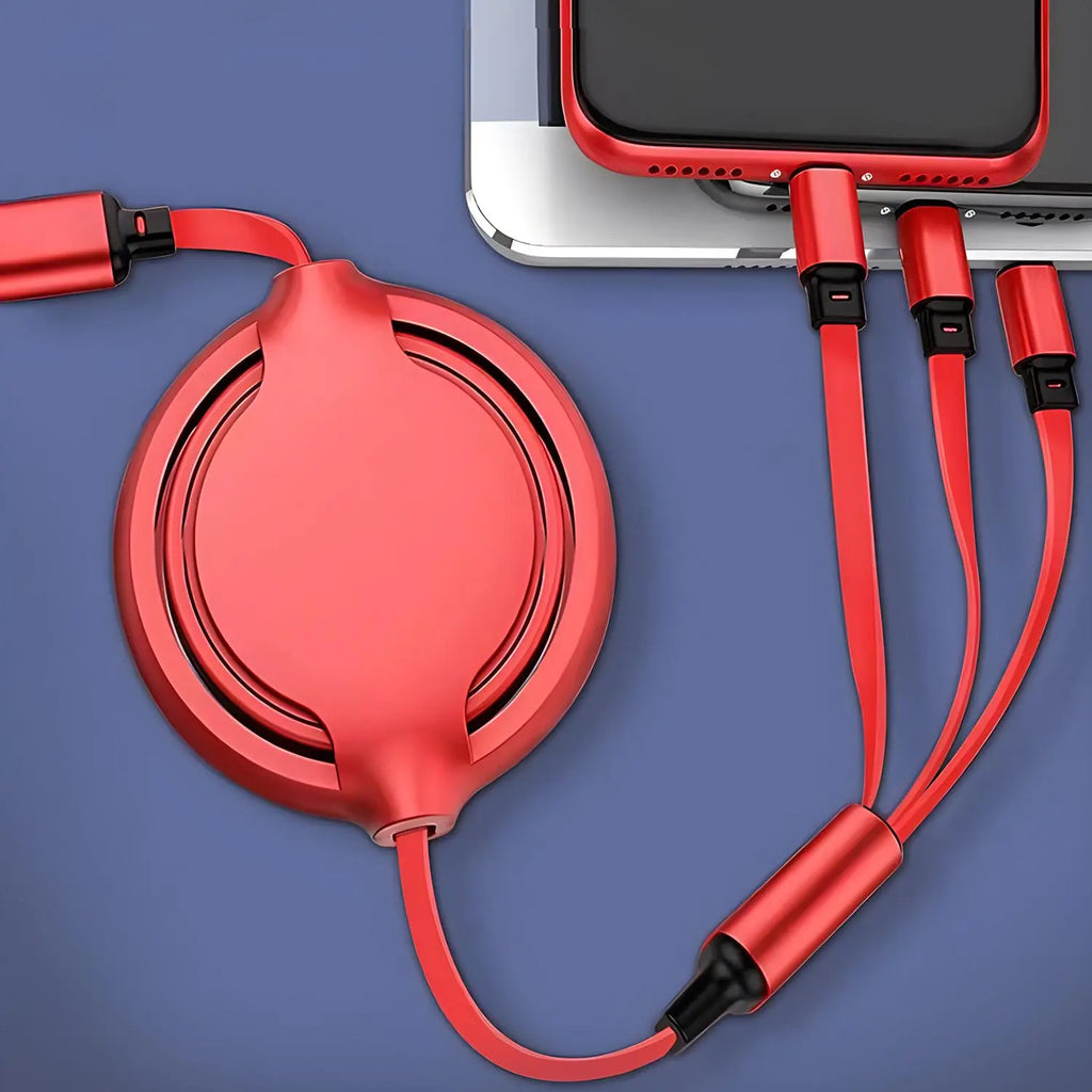 Three-In-One Retractable Expandable Length Durable Multifunctional Charging Cable for Apple C Type Android Phone Fast Charging USB Cable Suitable for Iphone USB-C Total Length 1M