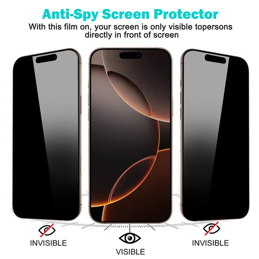 Pehael for Iphone 17/16/15/14/13/12/11 Series Privacy Screen Protector Anti-Spy Tempered Glass Cellphone Shockproof Full Coverage Protection Protective