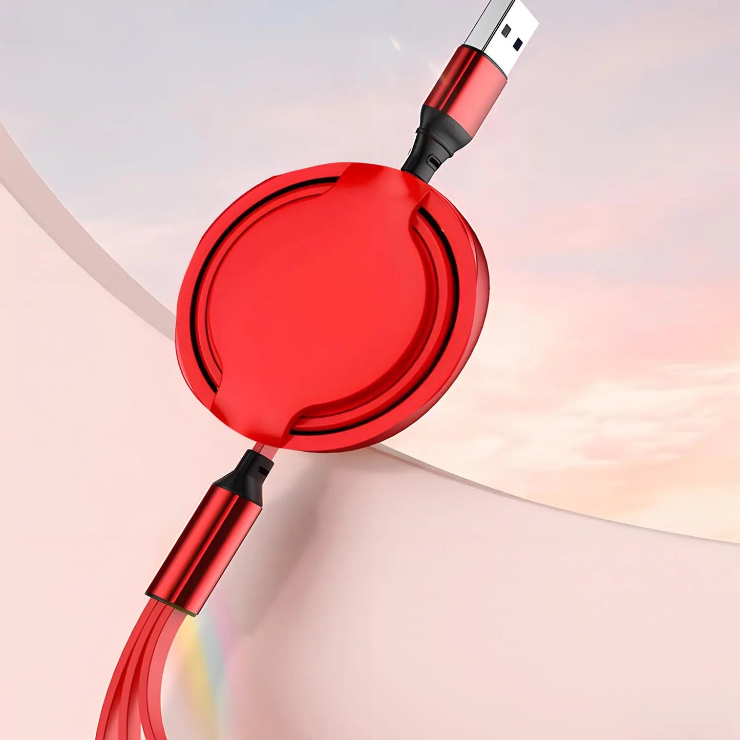 Three-In-One Retractable Expandable Length Durable Multifunctional Charging Cable for Apple C Type Android Phone Fast Charging USB Cable Suitable for Iphone USB-C Total Length 1M