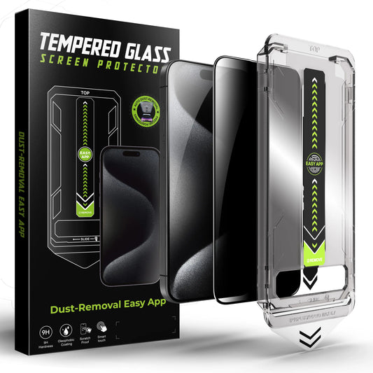 Privacy Screen Protector for Iphone 17Pro/Iphone 16/Iphone 16 Pro/Iphone 13, Anti-Glare Display Filter, 9H Tempered Glass, Full Coverage, Anti-Fingerprint, Auto Dust-Elimination, No Bubble, Easy Installation